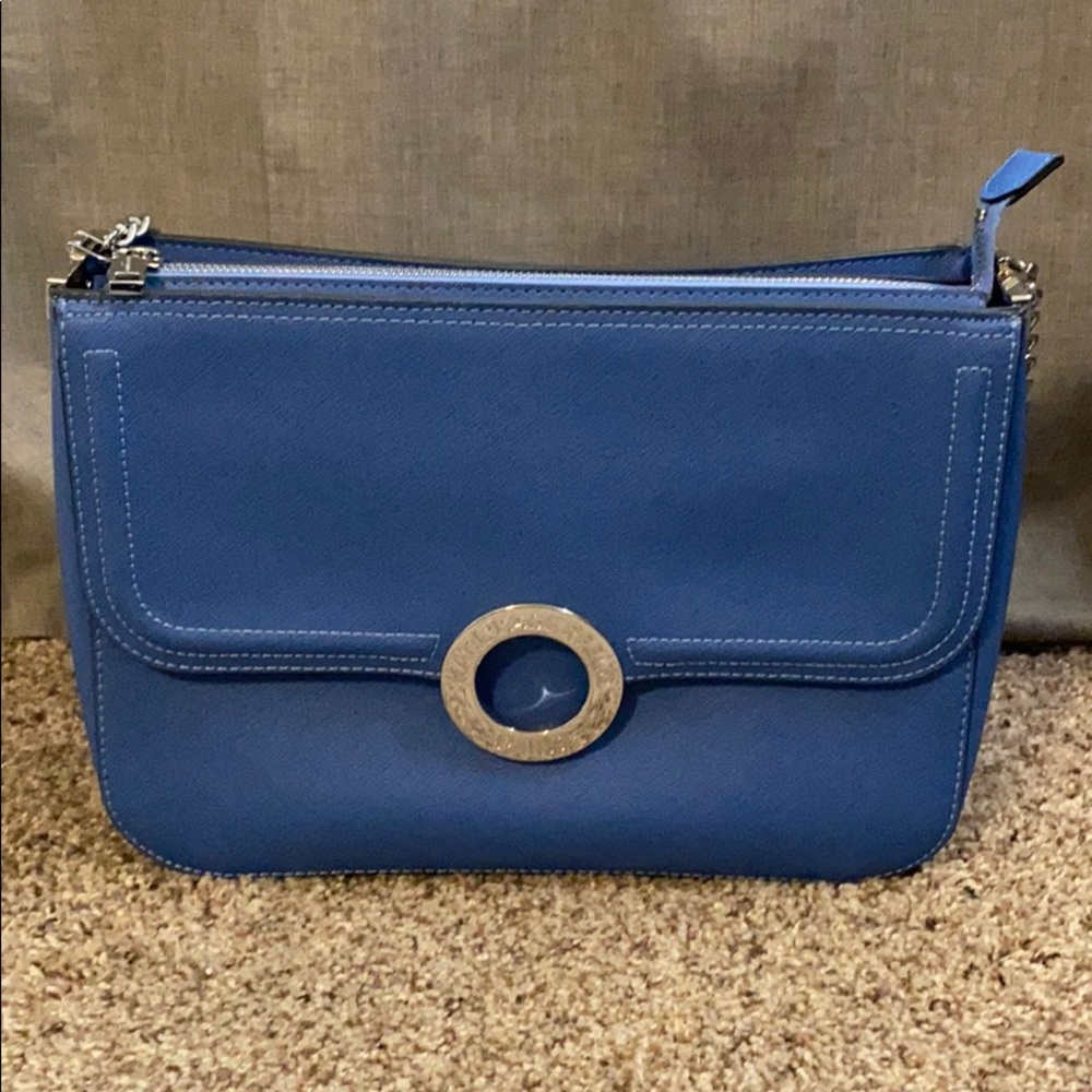 Karl Lagerfeld blue leather shoulder bag